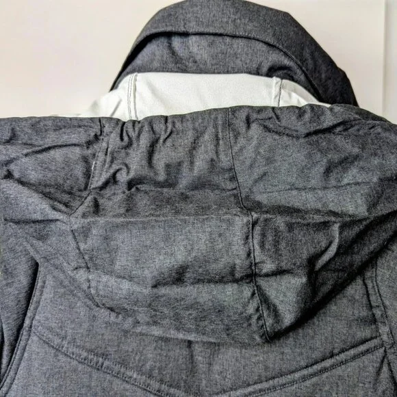 Nike Women’s M Reversible Golf Vest Gray Purple Green Plaid Full Zip Pocket Hood - Picture 7 of 10